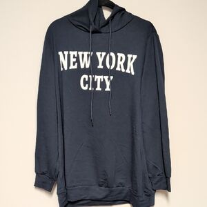 BloomChic Navy Hoodie with New York City Print